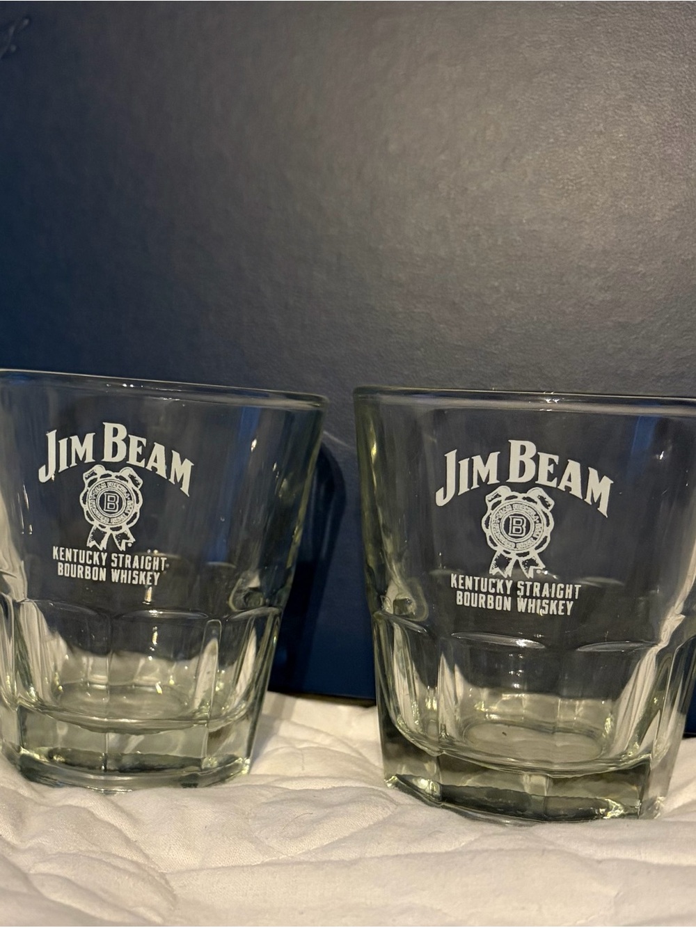 Jim Beam Branded Clear Whiskey Glasses - Set of 2